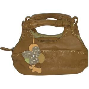 Vintage Radley London Leather Top Handle Hobo Bag Scottie Dog Charm Truly Deeply